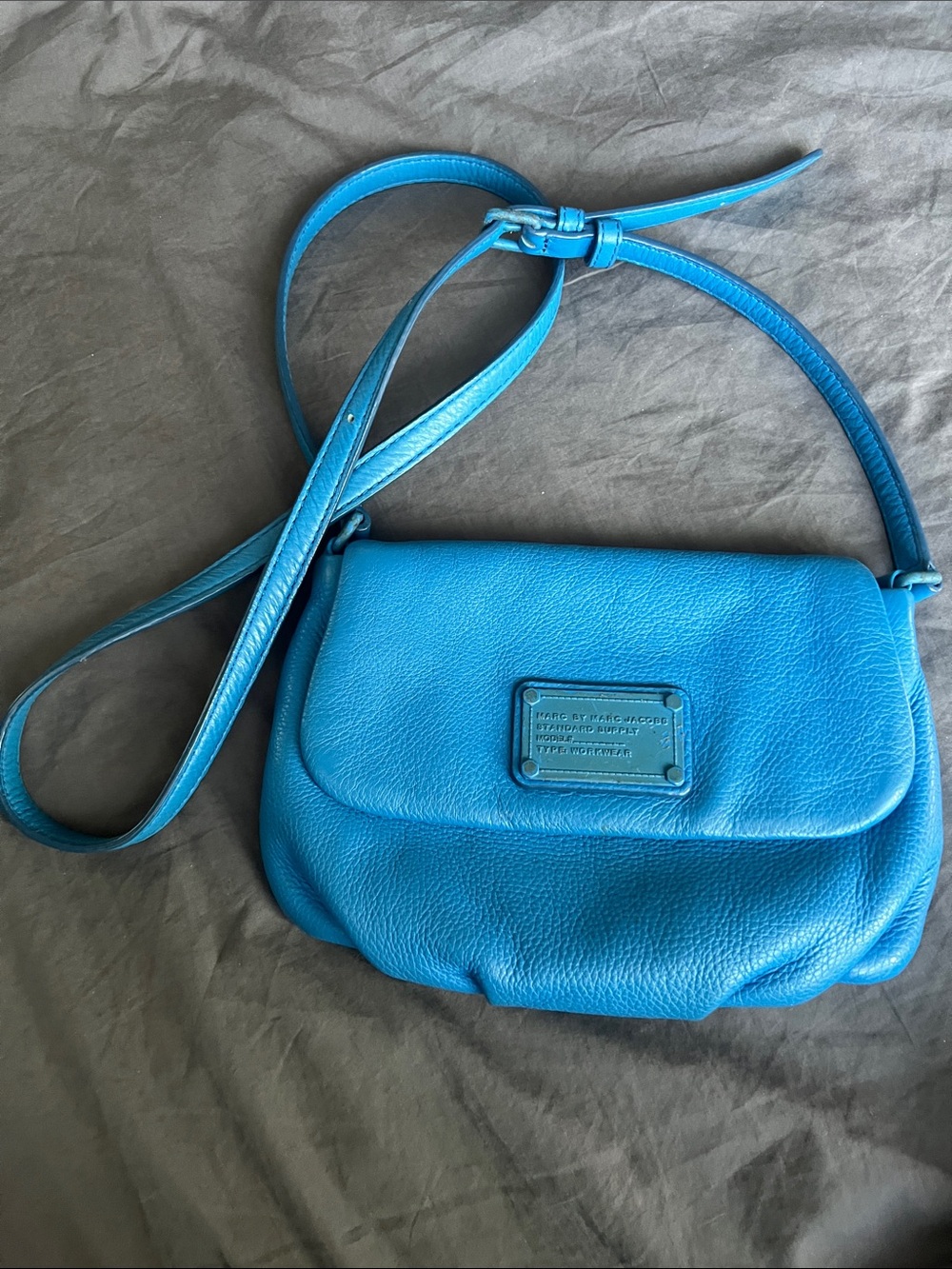 Marc Jacobs Bright Blue Leather Crossbody Bag